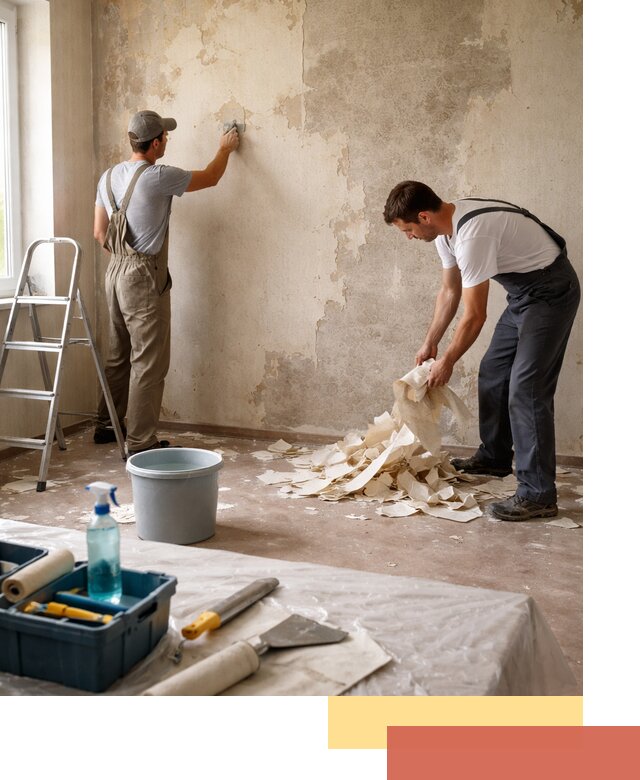 Снятие старых обоев в Красноуфимске быстро и качественно