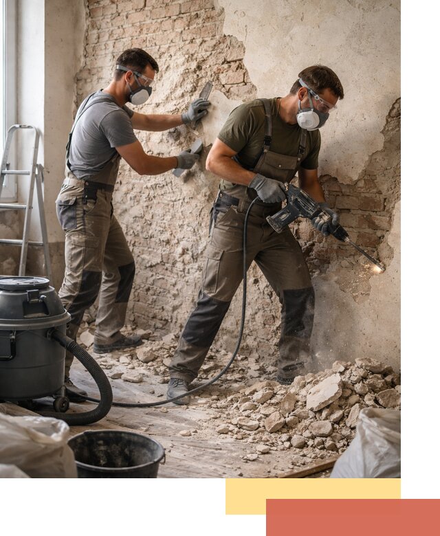 Демонтаж штукатурки со стен в Красноуфимске быстро и аккуратно