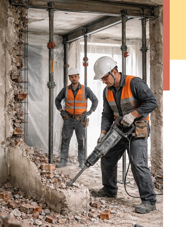 Снос несущих стен в Красноуфимске от 10411 руб. — демонтаж несущей стены под ключ | ОТДЕЛОЧНИК-Крф