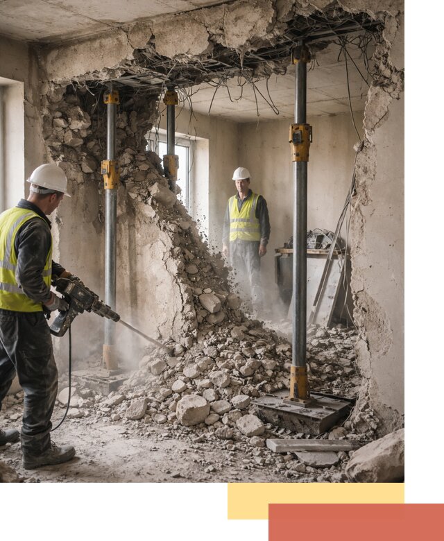 Снос несущих стен в Красноуфимске с гарантией безопасности и качества