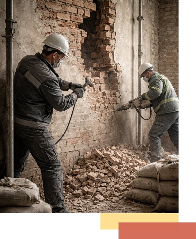 Демонтаж кирпичных стен в Красноуфимске быстро и безопасно