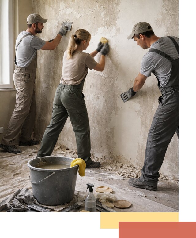 Очистка стен от клея и грунтовки в Красноуфимске качественно и быстро