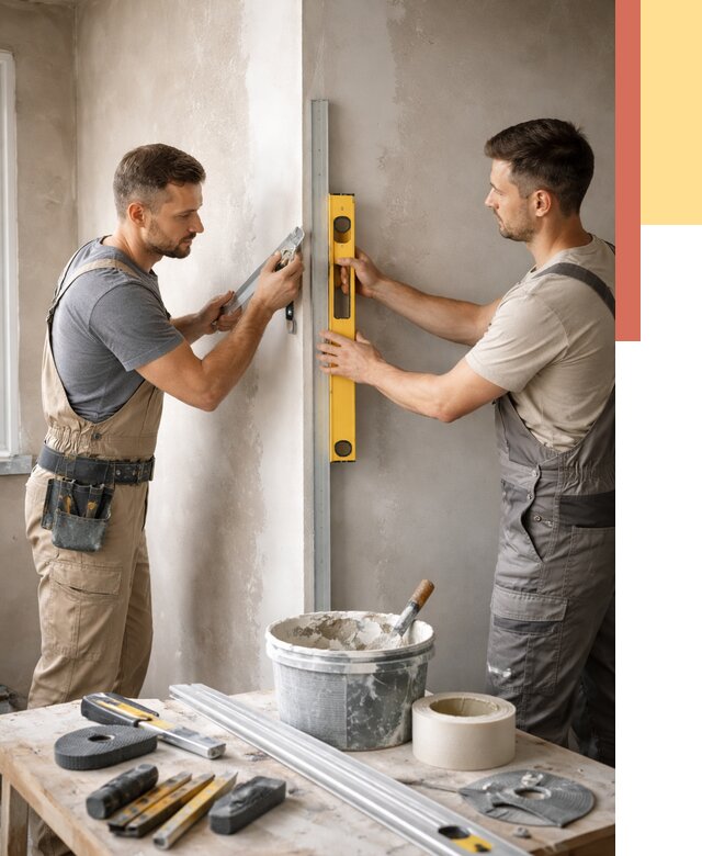 Выведение углов стен в Красноуфимске от 1879 руб. быстро и недорого | ОТДЕЛОЧНИК-Крф