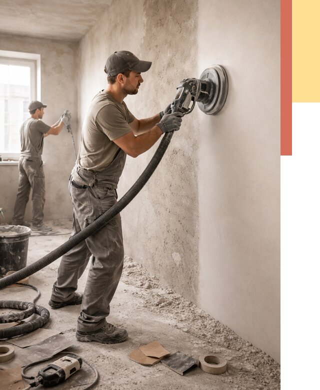 Шлифовка стен в Красноуфимске от 1219 руб/м2 — быстро и недорого | ОТДЕЛОЧНИК-Крф