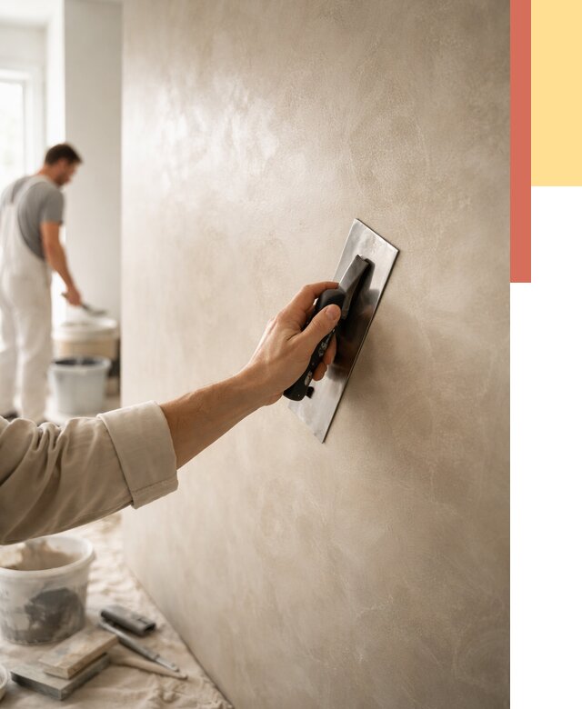 Венецианская штукатурка в Красноуфимске от 3555 руб/м² — нанесение стен под ключ | ОТДЕЛОЧНИК-Крф