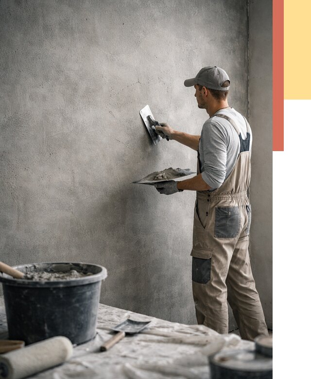 Декоративная штукатурка под бетон в Красноуфимске от 2539 руб./м² — нанесение под ключ | ОТДЕЛОЧНИК-Крф