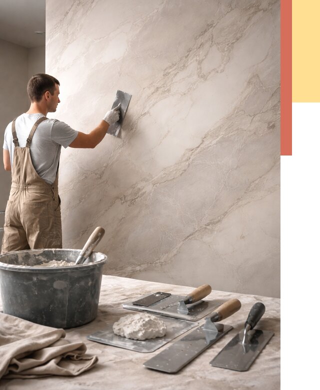 Декоративная штукатурка под мрамор в Красноуфимске от 2844 руб./м² — быстро и недорого | ОТДЕЛОЧНИК-Крф