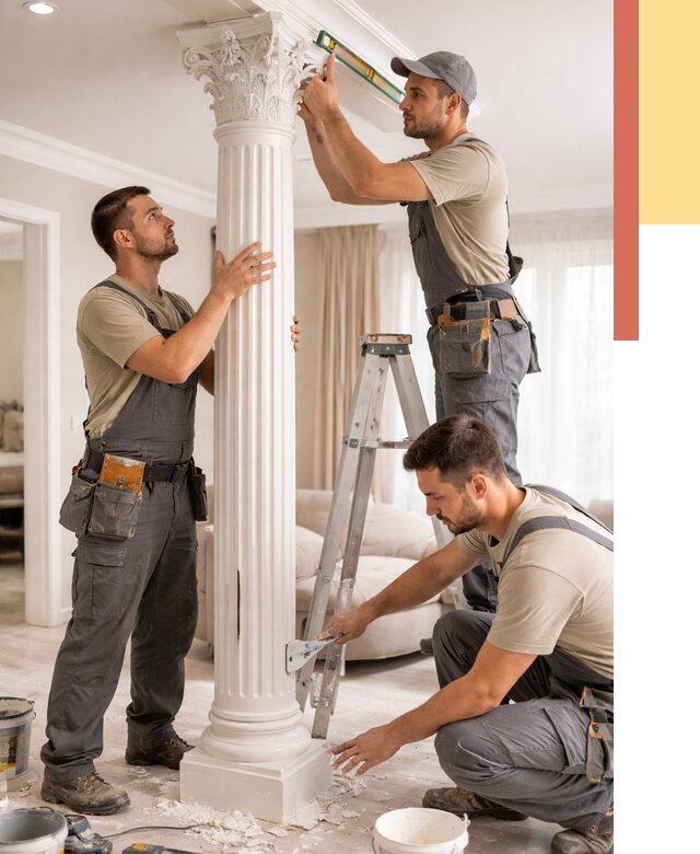 Установка декоративных колонн в Красноуфимске от 12188 руб. под ключ | ОТДЕЛОЧНИК-Крф