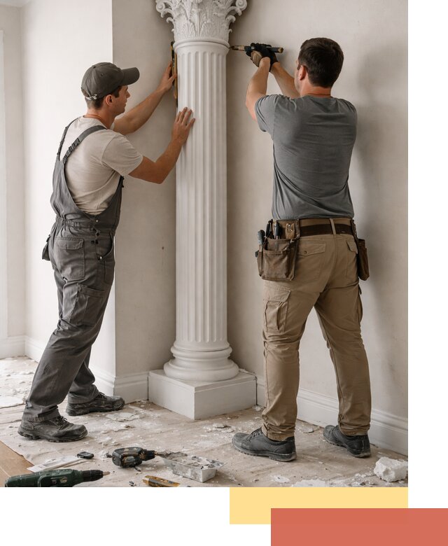 Установка декоративных колонн в Красноуфимске под ключ