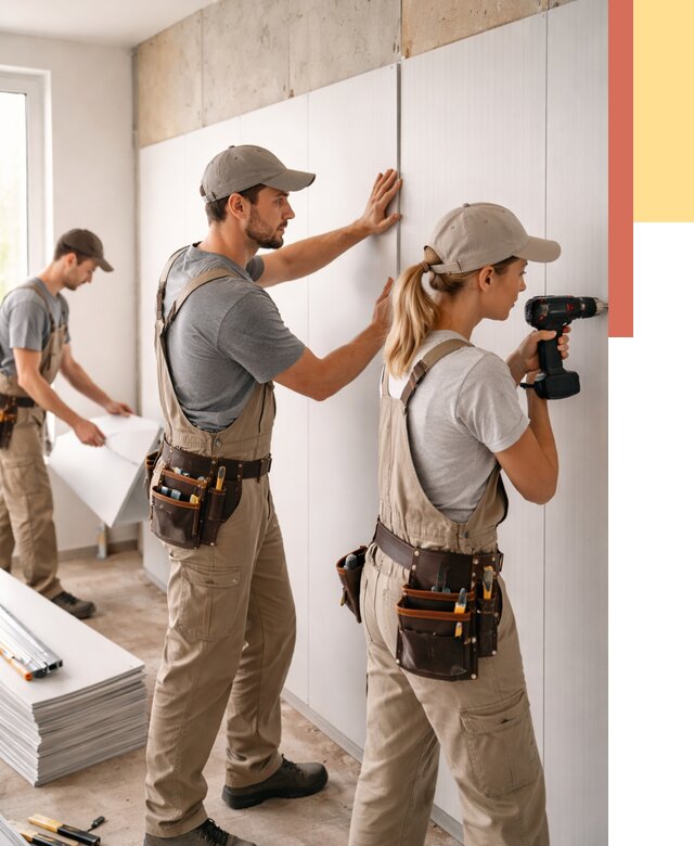 Монтаж ПВХ панелей на стены в Красноуфимске от 457 руб/м2 — быстро и недорого | ОТДЕЛОЧНИК-Крф