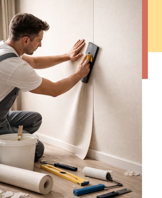 Поклейка виниловых обоев в Красноуфимске от 4571 руб. | Быстро и недорого — ОТДЕЛОЧНИК-Крф