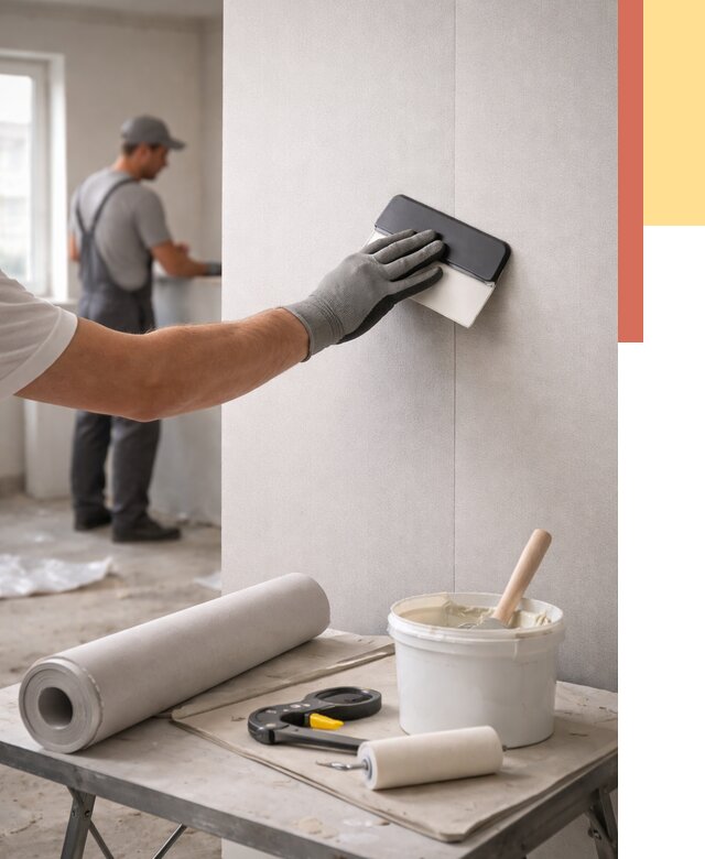 Поклейка обоев под покраску в Красноуфимске от 3555 руб. за м2 | ОТДЕЛОЧНИК-Крф