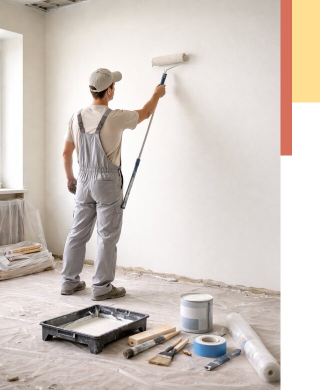 Покраска стен водоэмульсионной краской в Красноуфимске от 457 руб. за м² | ОТДЕЛОЧНИК-Крф