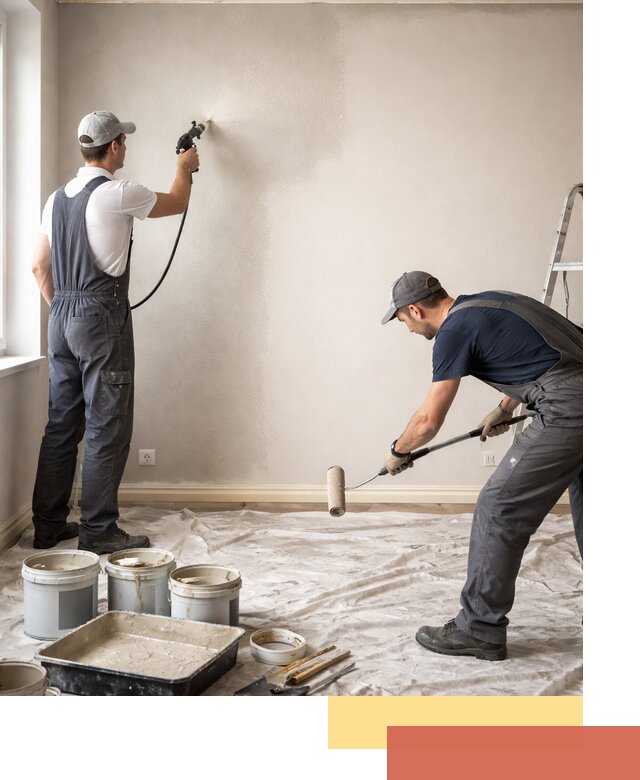 Покраска стен моющейся краской и защита поверхностей в Красноуфимске