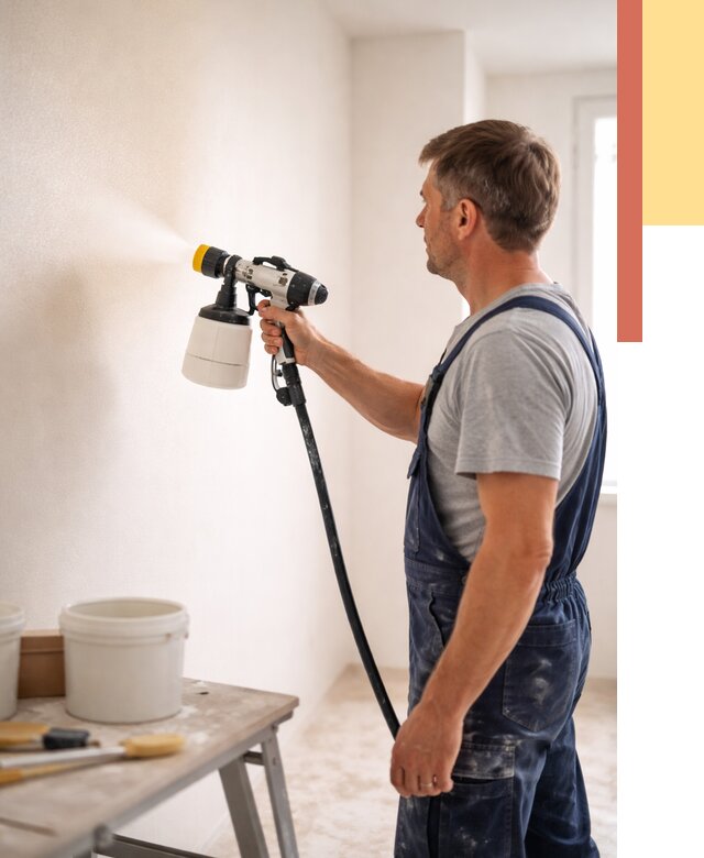 Покраска стен краскопультом в Красноуфимске от 7618 руб. — механизированная покраска | ОТДЕЛОЧНИК-Крф