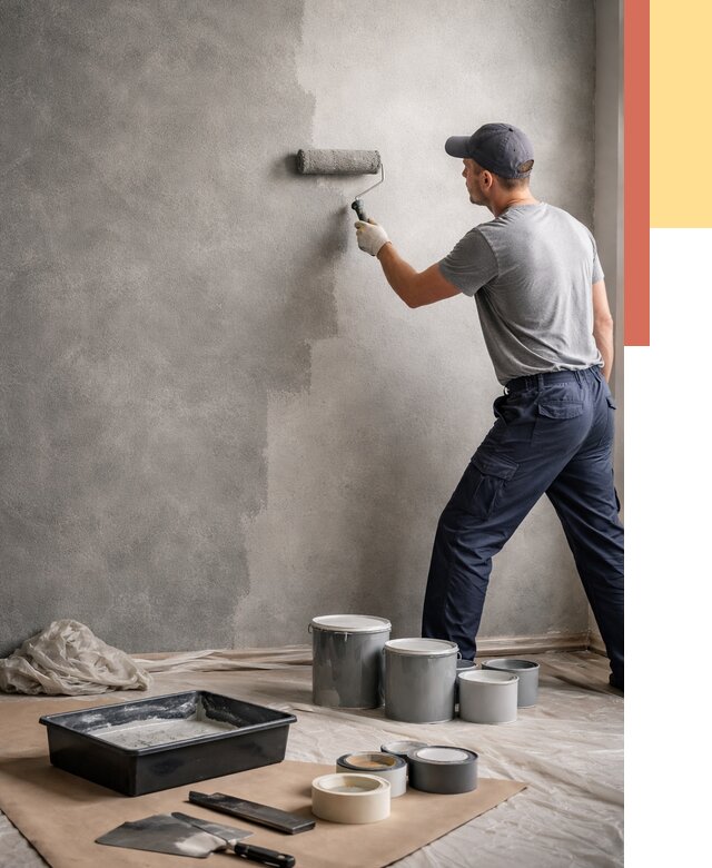 Покраска стен под бетон в Красноуфимске от 660 руб. за м2 — быстро и недорого | ОТДЕЛОЧНИК-Крф