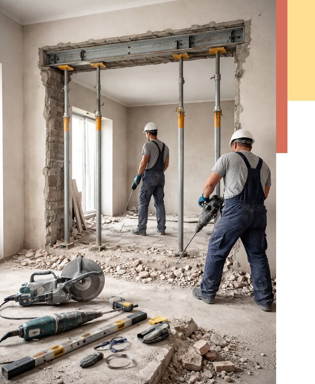 Прорезка проема в стене в Красноуфимске от 4571 руб. — быстро и недорого | ОТДЕЛОЧНИК-Крф