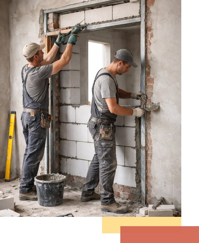 Закладка дверного проема под ключ в Красноуфимске: демонтаж, монтаж, отделка