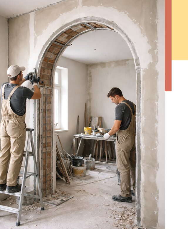 Устройство арочного проема в Красноуфимске от 9649 руб. под ключ — быстро и недорого | ОТДЕЛОЧНИК-Крф