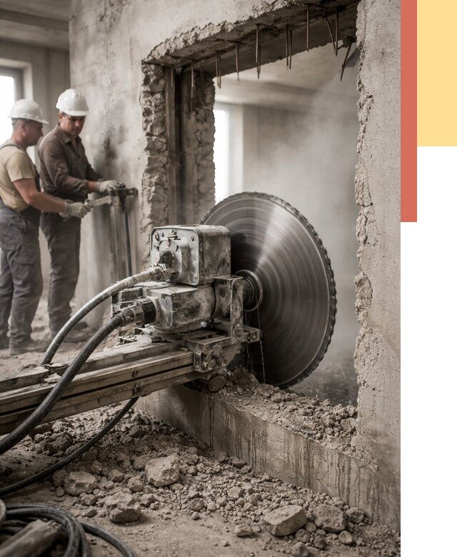 Алмазная резка проемов в Красноуфимске от 4571 руб. быстро и недорого | ОТДЕЛОЧНИК-Крф