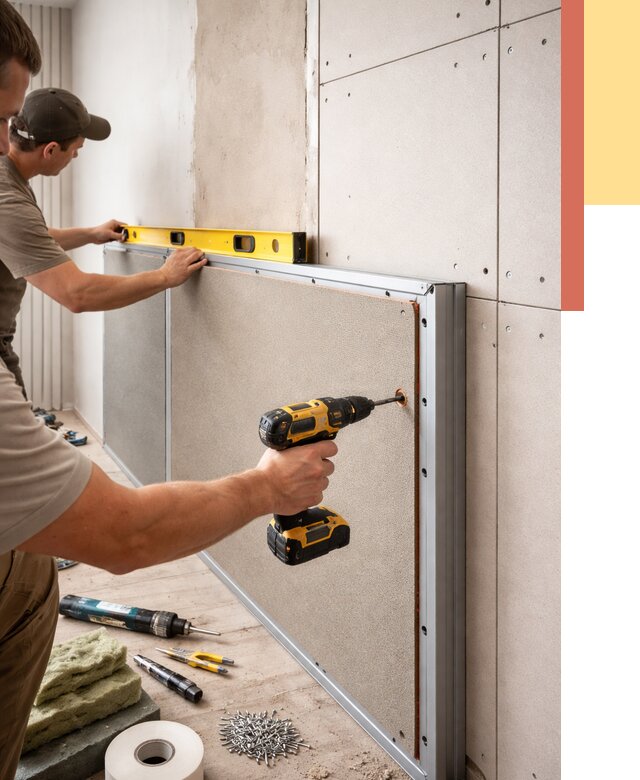 Шумоизоляция стен панелями ЗИПС в Красноуфимске от 2235 руб./м² под ключ | ОТДЕЛОЧНИК-Крф