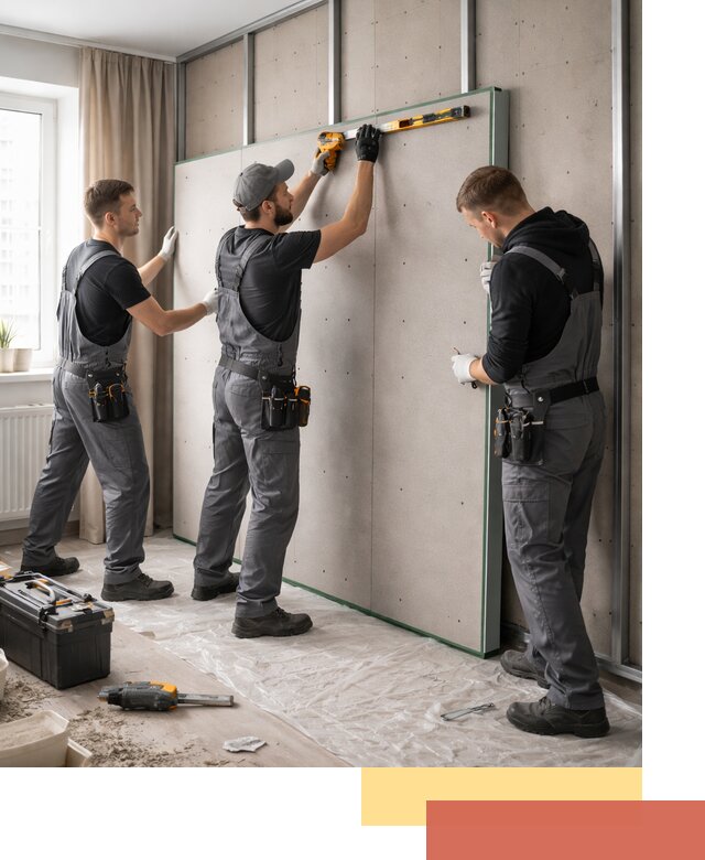 Шумоизоляция стен панелями ЗИПС в Красноуфимске для жилых и коммерческих помещений