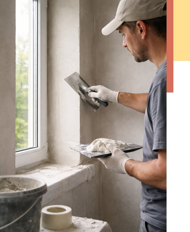 Штукатурка откосов в Красноуфимске от 4571 руб/м² — услуги и выравнивание под ключ | ОТДЕЛОЧНИК-Крф