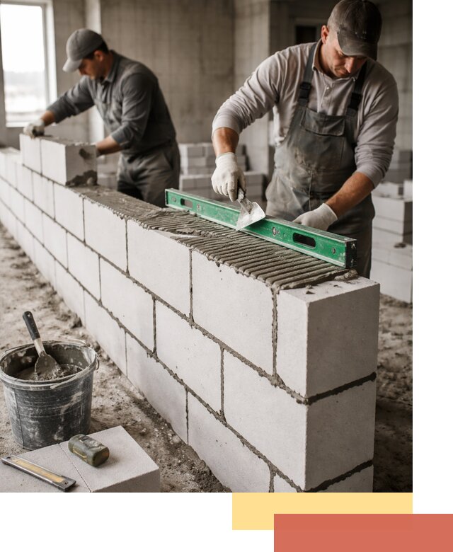 Кладка перегородок из газобетона в Красноуфимске быстро и качественно
