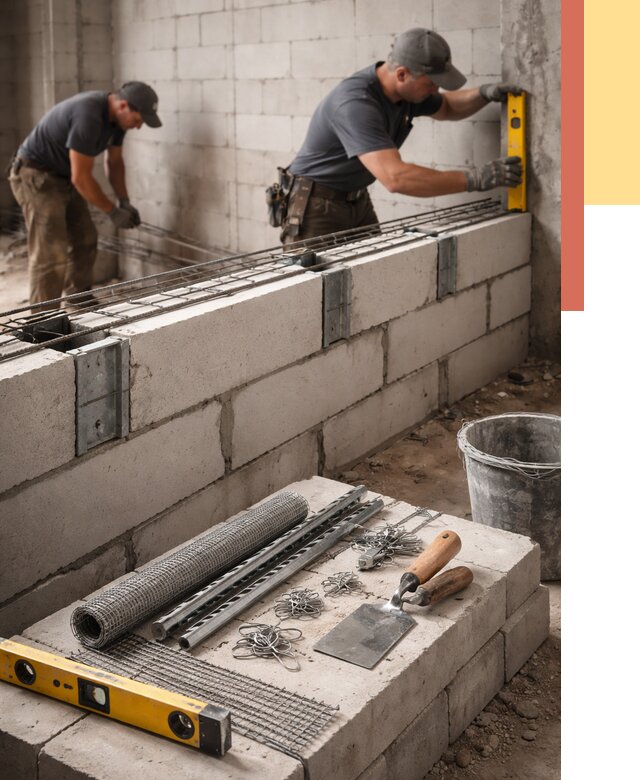 Армирование кладки перегородок в Красноуфимске от 762 руб. под ключ | ОТДЕЛОЧНИК-Крф