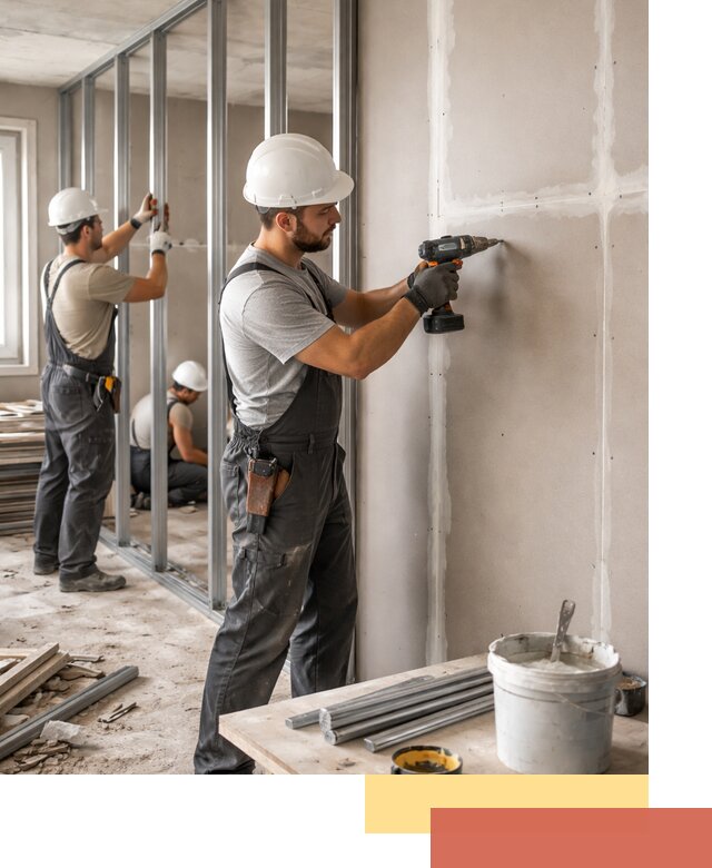 Перегородки из огнестойкого гипсокартона в Красноуфимске под ключ