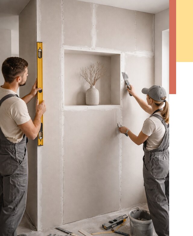 Перегородка из гипсокартона с нишей в Красноуфимске от 3301 руб. под ключ | ОТДЕЛОЧНИК-Крф