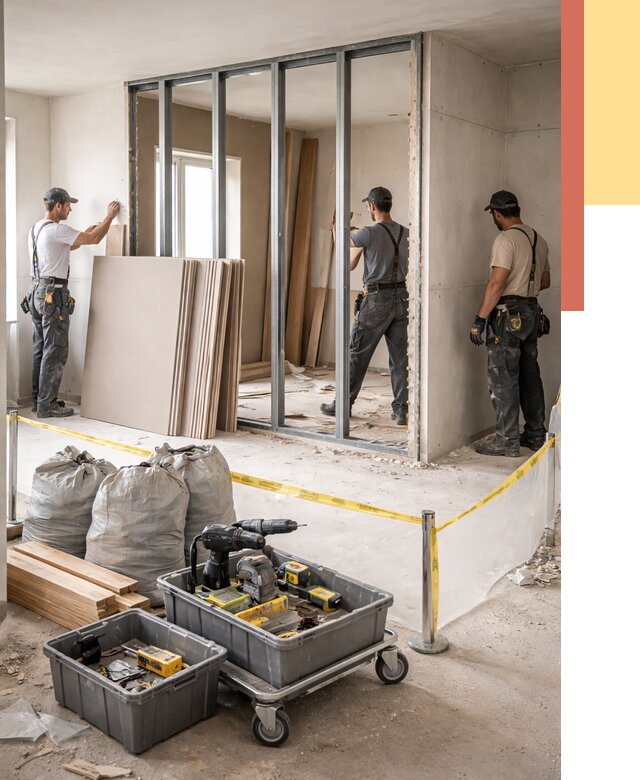 Перенос гипсокартонной перегородки в Красноуфимске под ключ от 4571 руб. | Демонтаж и монтаж – ОТДЕЛОЧНИК-Крф