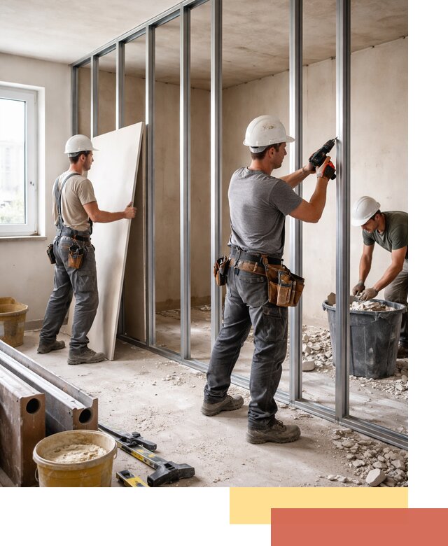 Перенос гипсокартонной перегородки в Красноуфимске профессионально и быстро