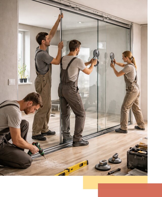 Изготовление стеклянных перегородок на заказ в Красноуфимске