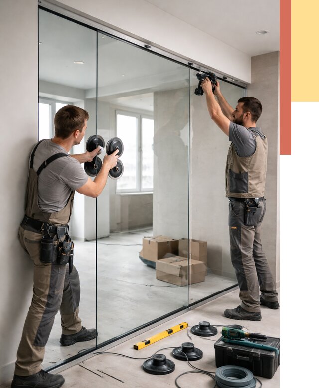 Монтаж стеклянных перегородок в Красноуфимске от 6602 руб. | ОТДЕЛОЧНИК-Крф