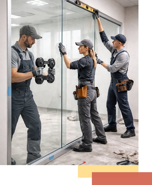 Профессиональный монтаж стеклянных перегородок в Красноуфимске