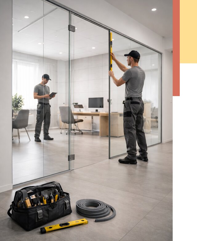 Цельностеклянные перегородки под ключ в Красноуфимске от 9649 руб. — монтаж и цены | ОТДЕЛОЧНИК-Крф