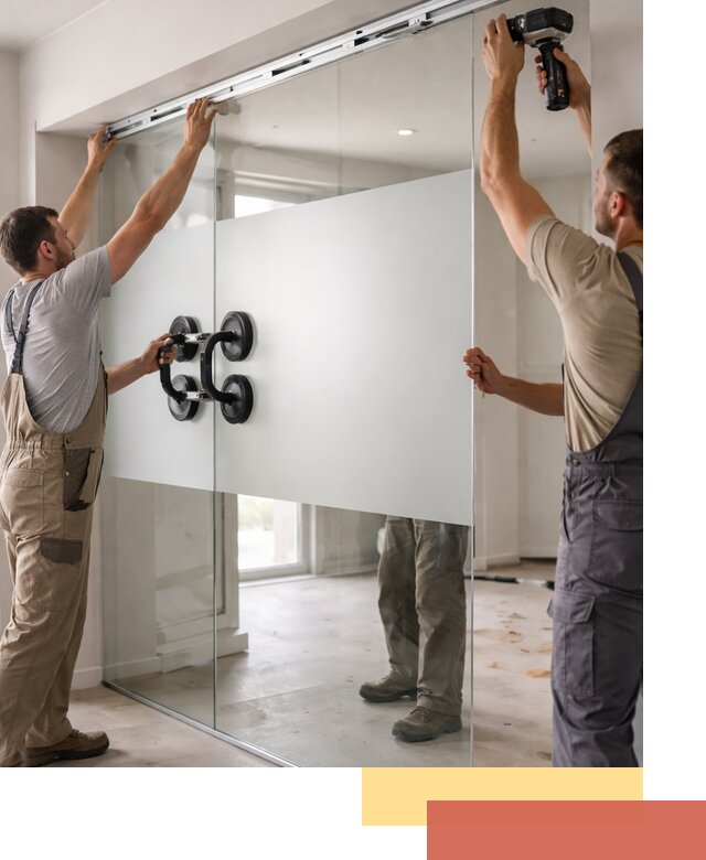 Матовые стеклянные перегородки под ключ в Красноуфимске