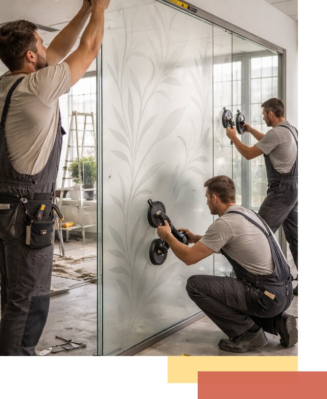 Стеклянные перегородки с рисунком на заказ в Красноуфимске