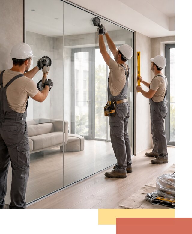 Перегородки из закаленного стекла в Красноуфимске для офисов и квартир