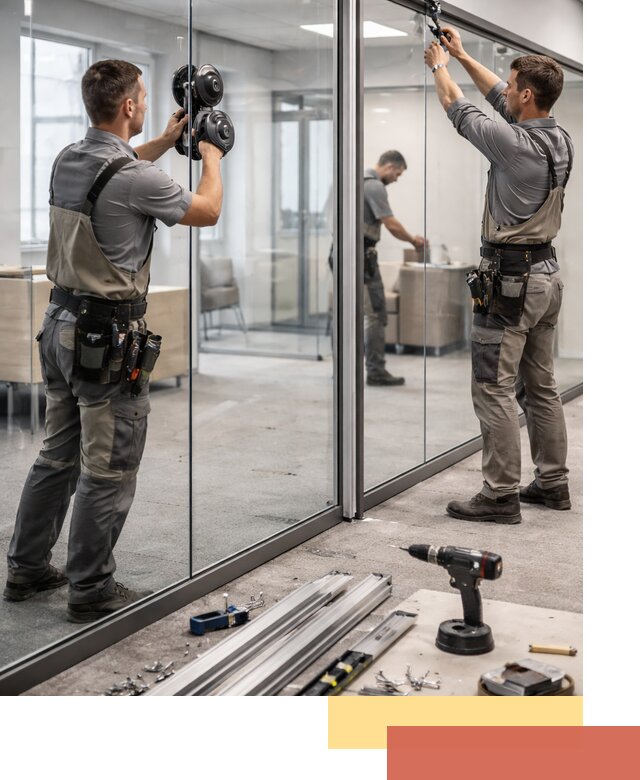 Стеклянные офисные перегородки под ключ в Красноуфимске