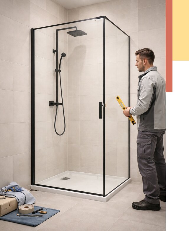 Стеклянные перегородки для душа в Красноуфимске от 12696 руб. | Монтаж под ключ — ОТДЕЛОЧНИК-Крф