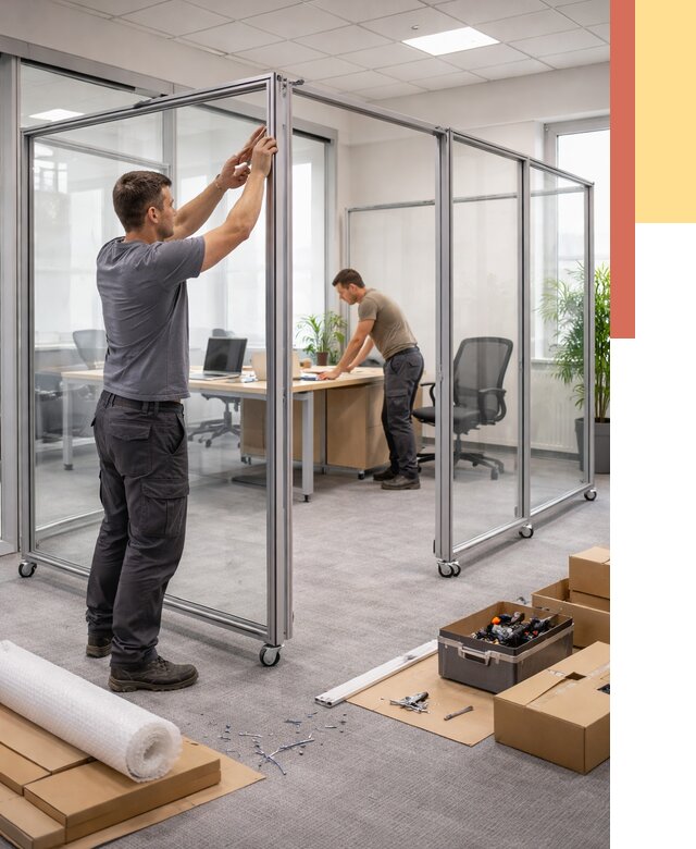 Мобильные офисные перегородки в Красноуфимске от 12696 руб. — установка под ключ | ОТДЕЛОЧНИК-Крф