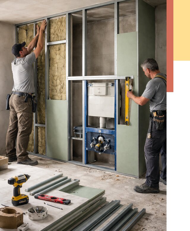 Установка сантехнических перегородок в Красноуфимске от 8633 руб. | ОТДЕЛОЧНИК-Крф