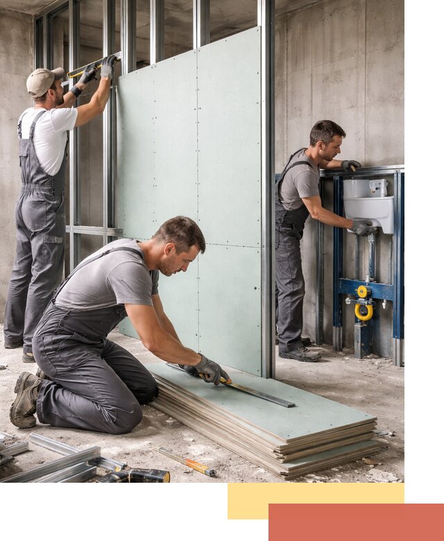 Монтаж и ремонт сантехнических перегородок в Красноуфимске