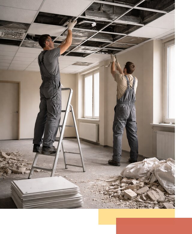 Демонтаж потолков Армстронг профессионально в Красноуфимске