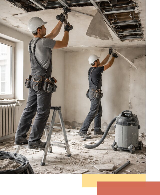 Демонтаж гипсокартонного потолка в Красноуфимске быстро и аккуратно