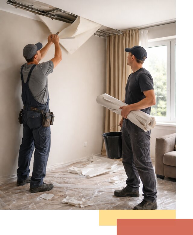 Демонтаж натяжного потолка в Красноуфимске быстро и аккуратно