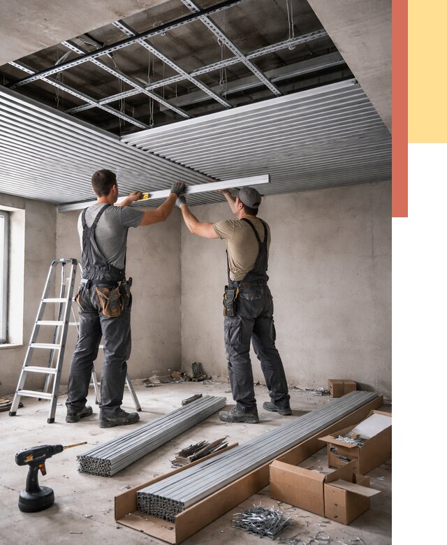 Монтаж реечного потолка в Красноуфимске от 4571 руб. под ключ | ОТДЕЛОЧНИК-Крф