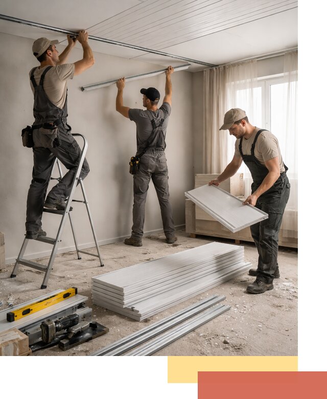 Монтаж потолка из ПВХ панелей в Красноуфимске оперативно и качественно